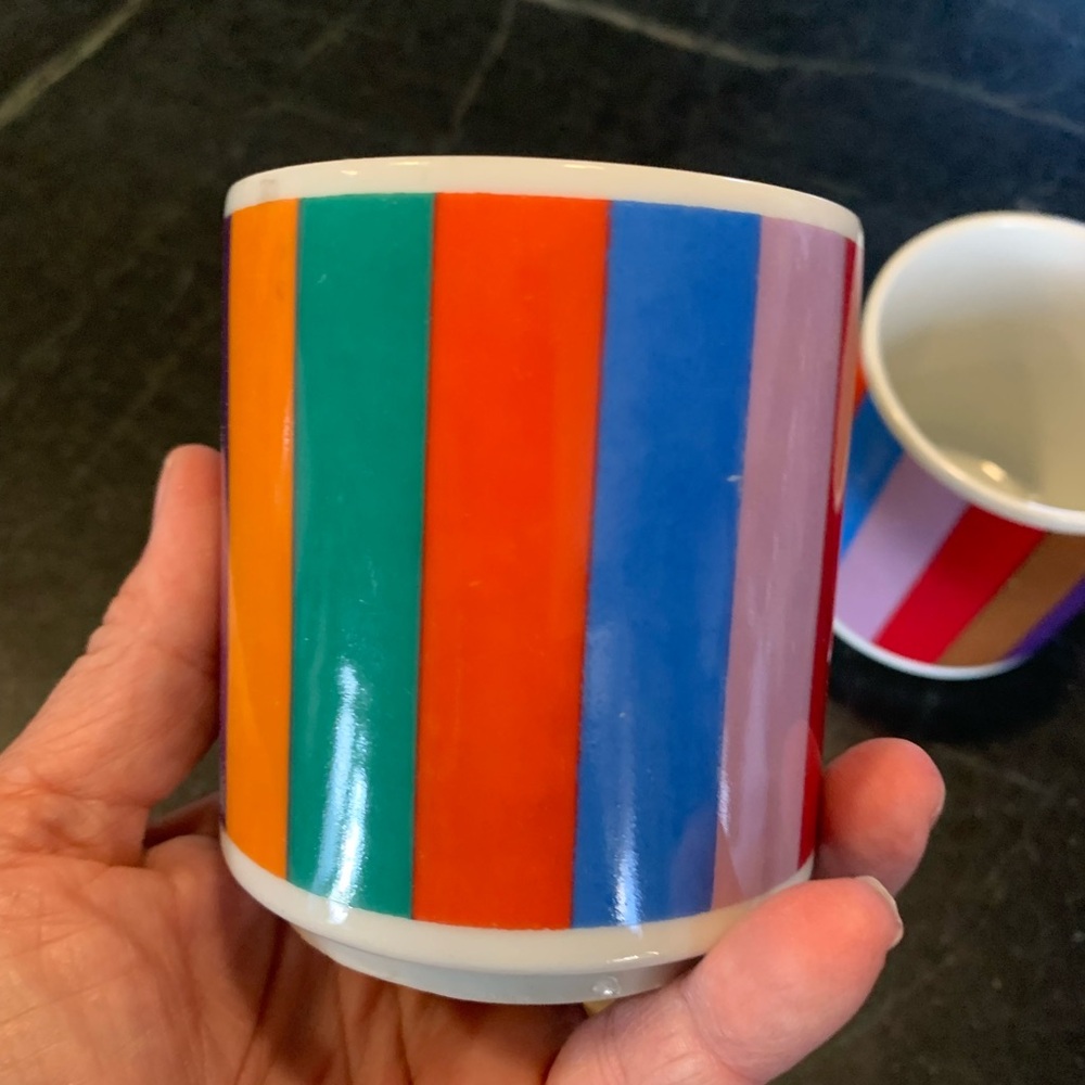 SAN REMO | Set of 2 | Vintage Rainbow Mugs 🌈